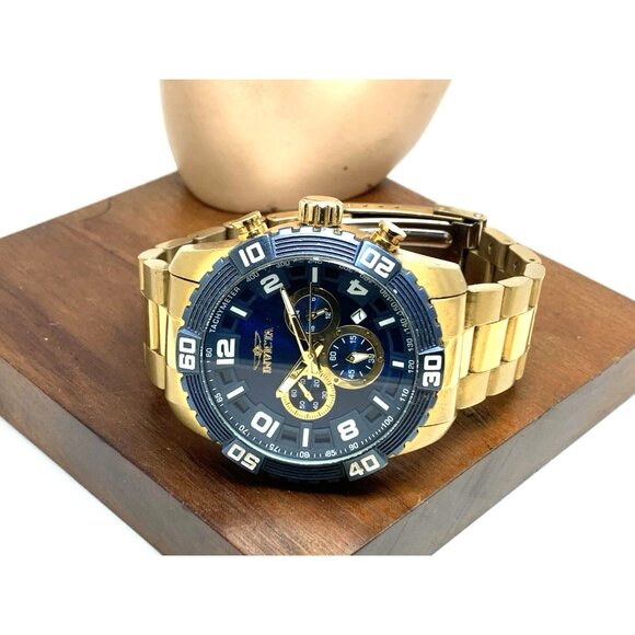 Invicta Men's Watch 24604 Pro Diver Quartz Chronograph Gold Steel Blue Dial 48mm - Picture 10 of 16